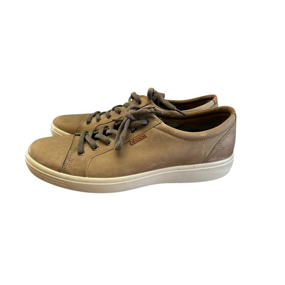 Ecco Men's Soft 7 Lace-up Leather Cap Toe Sneaker Navajo Brown Size 11/45 - Picture 2 of 9